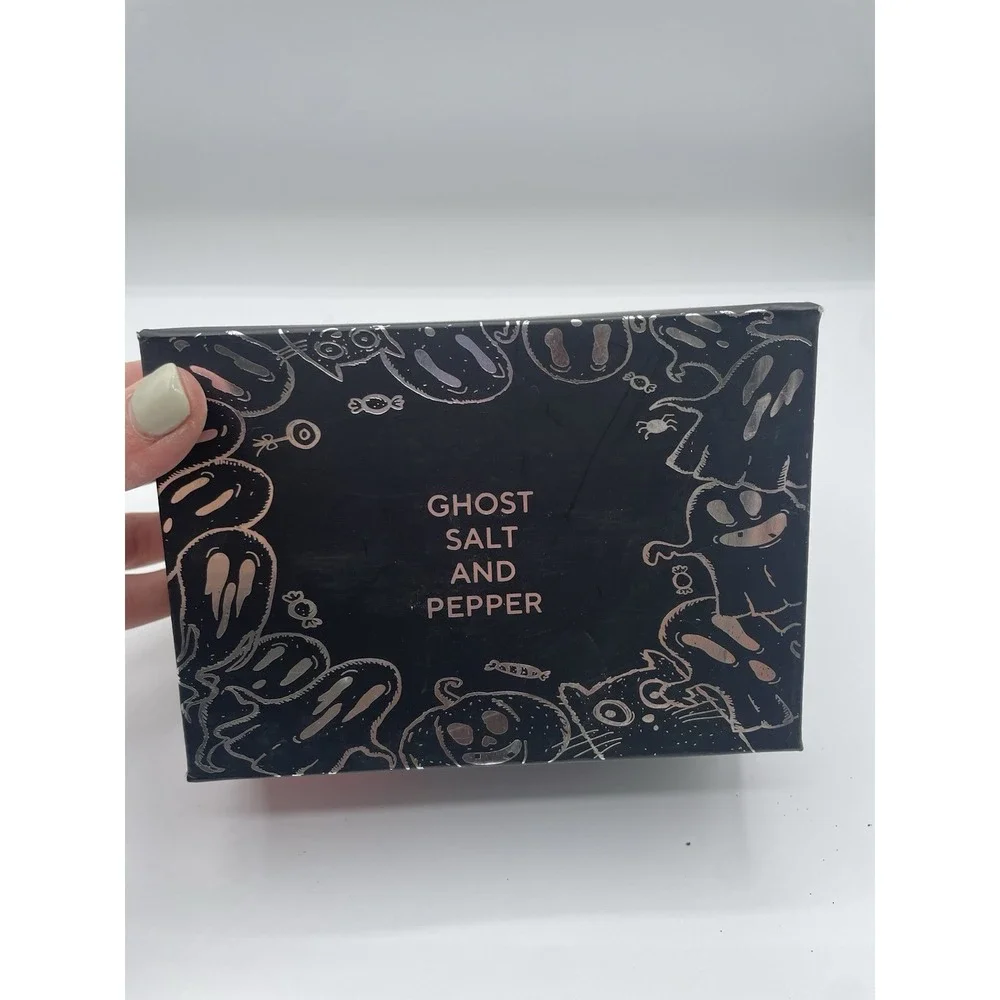 Ghost Salt And Pepper‎ Shakers Silver Tone Heavy Halloween New